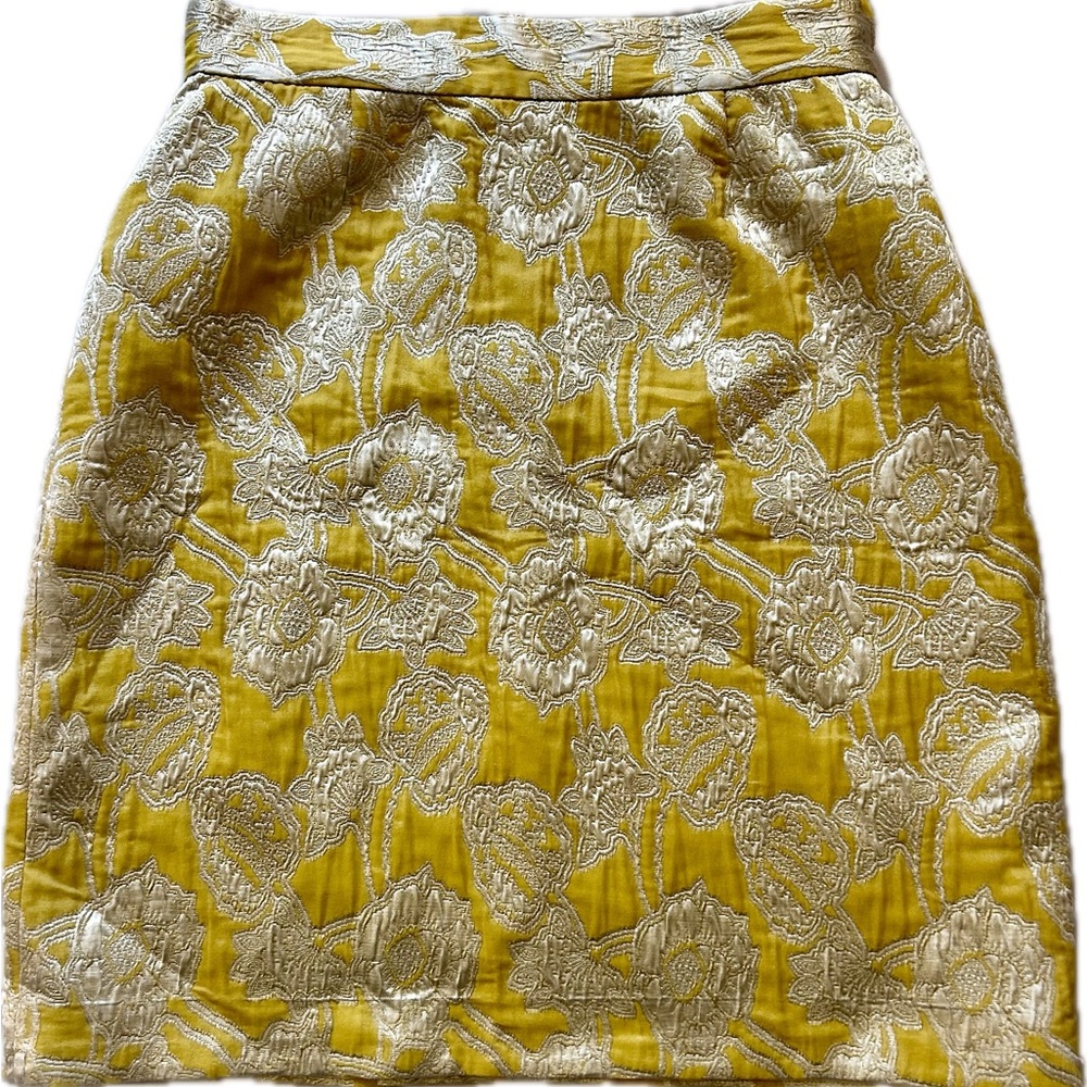 Kate Spade Yellow and Metallic Skirt. Size 6